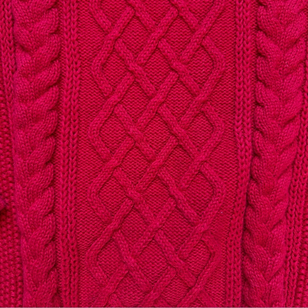 GAP Cable Knit Sweater Crewneck Organic Cotton Red Womens S - Picture 7 of 9